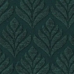 Jacquard Chenille Deluxe med blødt lotusblad i grøn/flaskegrøn - Velour