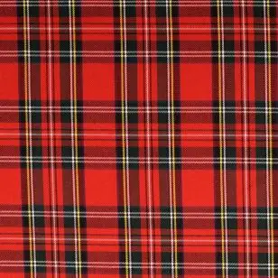 Klantern - Skotsktern i rød i viskose og polyester - Buksestof