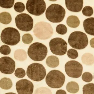 Frotté fleece i creme med brune og beige bomber - Fleece