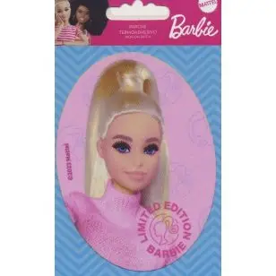 Strygemærke oval med Barbie lyserød - Pige