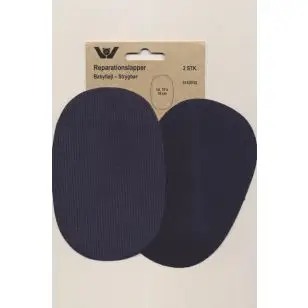 Reparationslapper ovale i fløjl i marine blå - Reparationslapper
