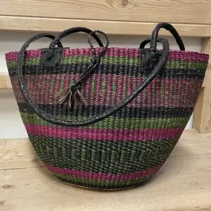 Ladies Handbag / Skuldertaske i grøn, pink, sort  - Hammershus Fairtrade - Hammershus Fairtrade Kurve