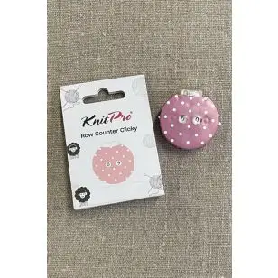 KnitPro Clicky omgangstætter i rosa med prikker - Strikketilbehør