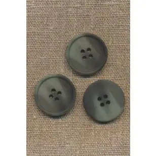 4-huls knap meleret i støvet grøn og mørk grøn, 25 mm. - Knapper Grøn, gul og orange