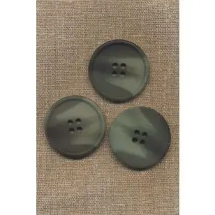 4-huls knap meleret i støvet grøn og mørk grøn, 38 mm. - Knapper Grøn, gul og orange