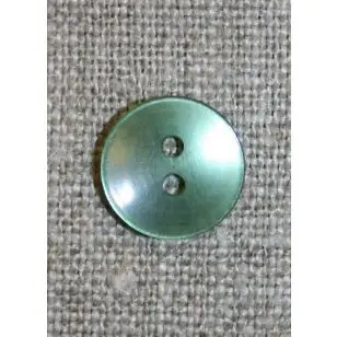 Grøn blank 2-huls knap, 12 mm. - Knapper Grøn, gul og orange