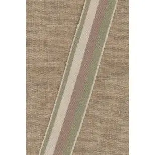 Kraftig gjordbånd 40 mm. stribet i støvet grøn, offwhite, pudderbrun - Gjordbånd, bændel og sportsbånd