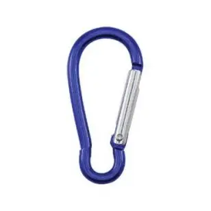 Karabinhage i klar blå 60x30 mm. - Spænder og hægter