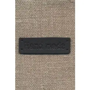 Motiv - Label i læderlook firkantet "Handemade" i sort - Diverse mærker