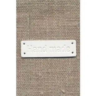 Motiv - Label i læderlook firkantet "Handemade" i hvid - Diverse mærker