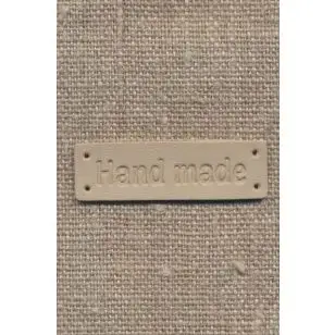 Motiv - Label i læderlook firkantet "Handemade" i natur - Diverse mærker