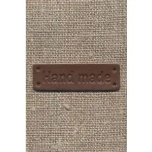 Motiv - Label i læderlook firkantet "Handemade" i brun - Diverse mærker