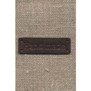 Motiv - Label i læderlook firkantet "Handemade" i mørkebrun - Diverse mærker