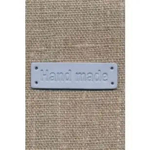 Motiv - Label i læderlook firkantet "Handemade" i lyseblå - Diverse mærker