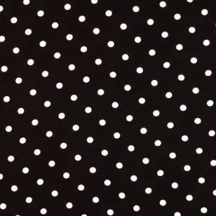 100% viscose med prikker i sort og hvid - Viscose Fastvævet