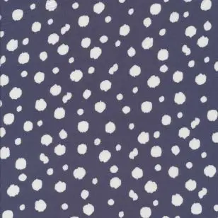 Fast viskose med uens prikker i støvet blå og hvid - Viscose Fastvævet