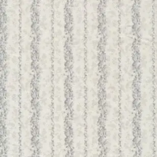 Afklip Patchwork stof i hvid og grå med små blade i striber 50x55 cm. - Afklip patchwork