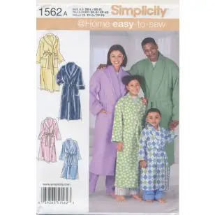 Simplicity 1562 Morgenkåbe børn og voksne - Nattøj, Homewear og Undertøj