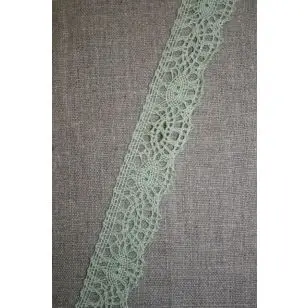 Lysegrøn bomulds-blonde, 30 mm. - Blonder