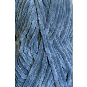 Chenille 6  - velour garn i denimblå - 100 gram - Effektgarn