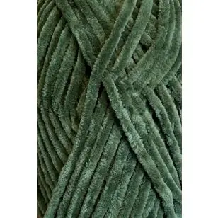 Chenille 6  - velour garn i grøn - 100 gram - Effektgarn