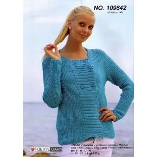 109642 Dobbeltradet trøje - Pind 4-4½