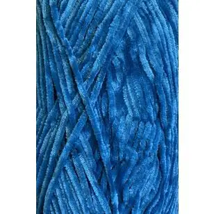 Chenille velour garn i turkis-blå - P: 4-4½ - Chenille