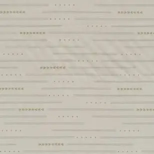 Patchwork stof i sand med streger, prikker i lys grøn og okker - Patchworkstof