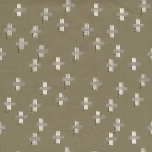 Patchwork stof i lys oliven med kryds i pudder og hvid - Patchworkstof