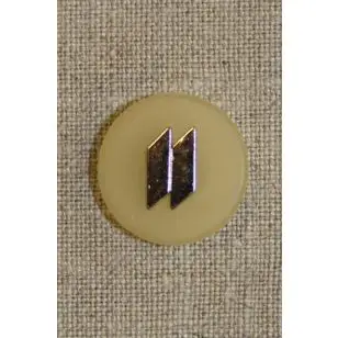 Knap lysegul m/sølv 20 mm. - Knapper Grøn, gul og orange