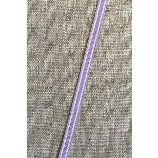 Smalt bånd stribet i lyselilla og hvid 8 mm. - Div. bånd