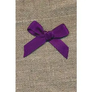 Satin sløjfe mørklilla - Blomster, stjerner og sløjfer