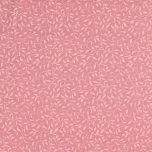 Bomuld m/blade i gammelrosa - lys rosa - Div mønstret bomuld