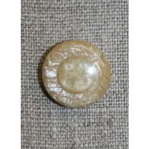 Rund beige blank knap, 18 mm. - Knapper Brun, beige og off-white