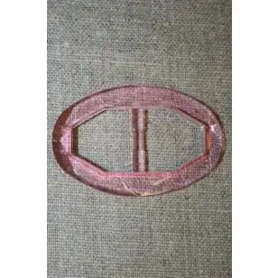 Plast spænde oval klar 20 mm. lys pink - 