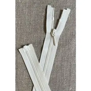 20-60 cm.delbar spiral - kjole / corsage lynlås 4 mm.  YKK i Ecru - Offwhite - Delbare lynlåse 41-60 cm.