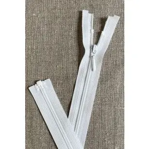 20-60 cm.delbar spiral - kjole / corsage lynlås 4 mm.  YKK i hvid - Lynlåse delbare