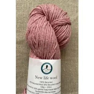 New life Wool - Recycles uld garn i meleret lys rosa - P: 5 . New Life Wool - Recycled