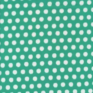 100% viscose med prikker i irgrøn og hvid - Viscose Fastvævet