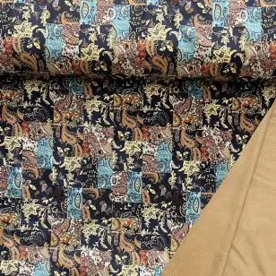 Dobbelt velour i mønstret - beige ruskind - Velour