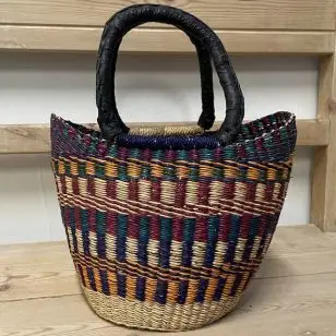 Kurv mini U-Shape Traditionel i natur, mørk rød, orange - Diverse