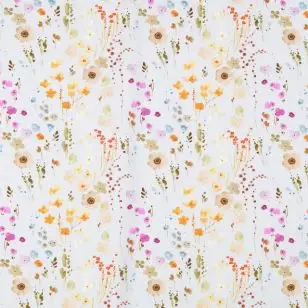 Bomulds jersey i sart lyseblå med blomster - Bomuldsjersey mønstret