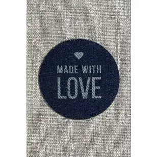 Motiv rundt i denim - Made with love - Diverse mærker