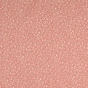 Bomulds poplin med små blomster i lys rosa - Blomstret bomuld