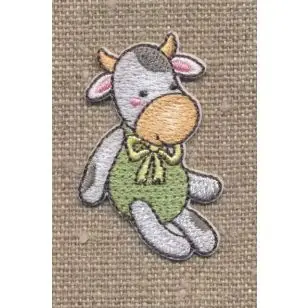 Motiv med ko i hvid, grå og lysegrøn - Pige