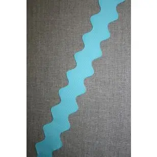 Zig-zag bånd 32 mm. turkis - Div. bånd