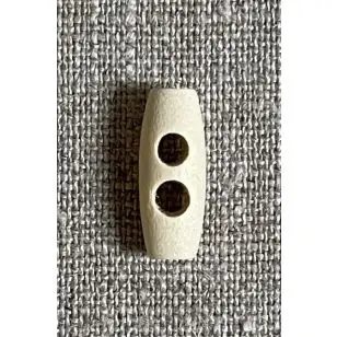 Aflang træknap/knebel lyst træ/offwhite 20 mm. - Træ- og Horn-knapper