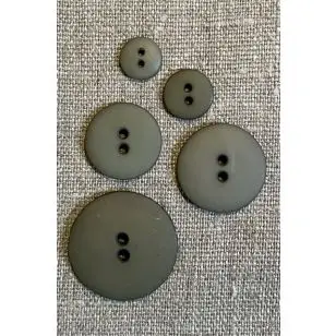 Mørk khaki - støvet army 2-huls knap i plast - i 5 størrelser - Knapper Grøn, gul og orange
