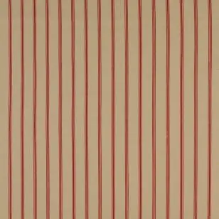 100% bomuld i offwhite med rød strib - Stribet bomuld