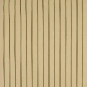 100% bomuld i offwhite med grøn strib - Stribet bomuld